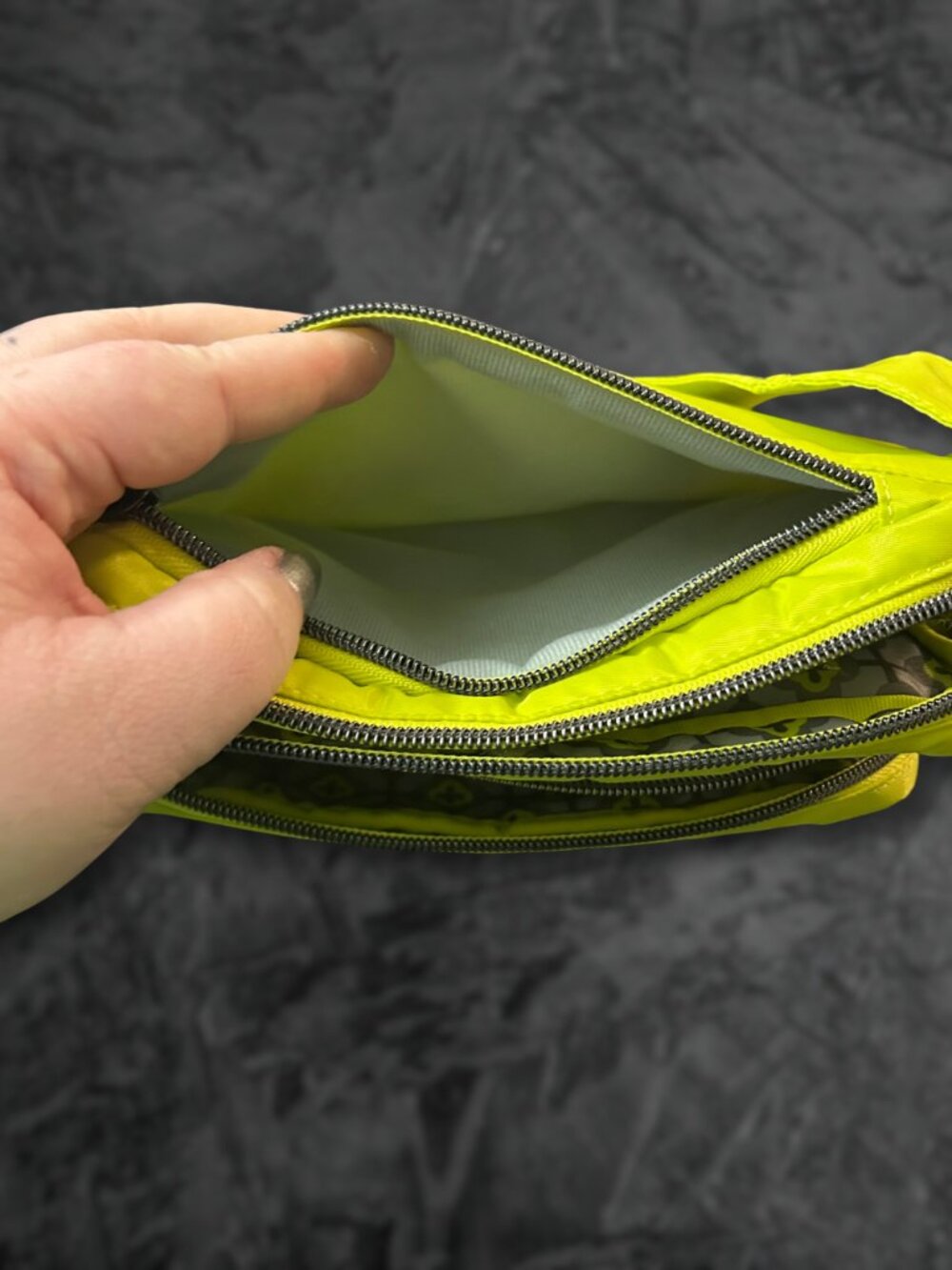 Lug Classic Quilted Belt Bag Crossbody Double Back in Lemon Lime Green - Picture 12 of 15